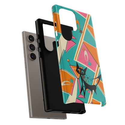Atomic Cat Mid Mod Retro Cat Phone Case - Tough Cases for Stylish Cat Lovers
