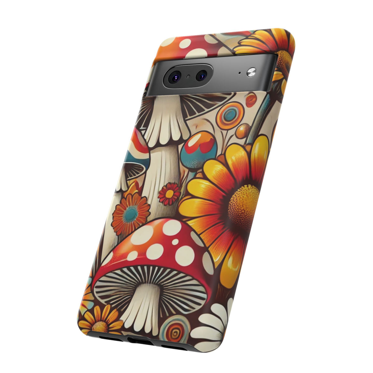 Colorful Mushroom Flower Phone Case - Boho Chic Design