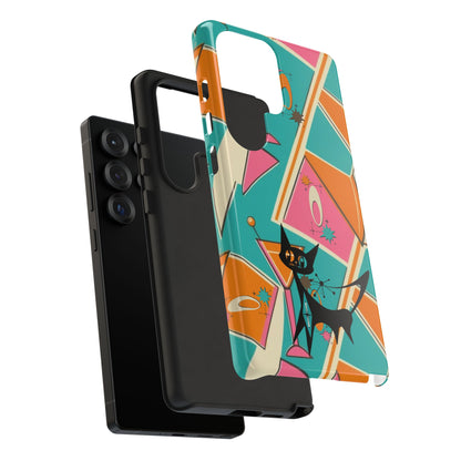 Atomic Cat Mid Mod Retro Cat Phone Case - Tough Cases for Stylish Cat Lovers