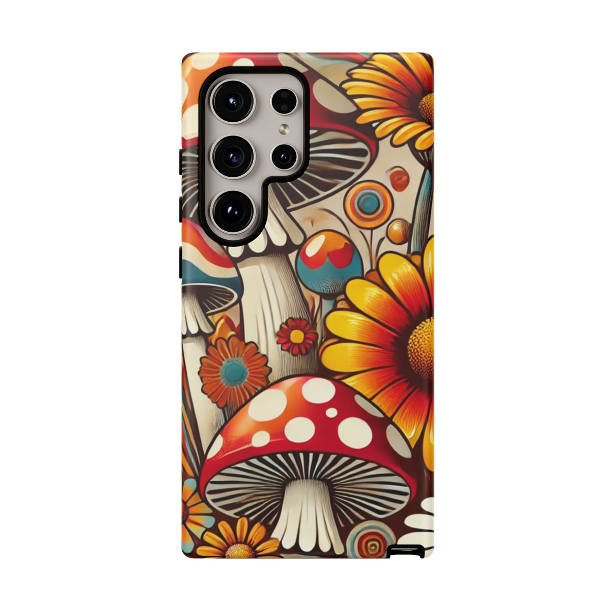 Colorful Mushroom Flower Phone Case - Boho Chic Design