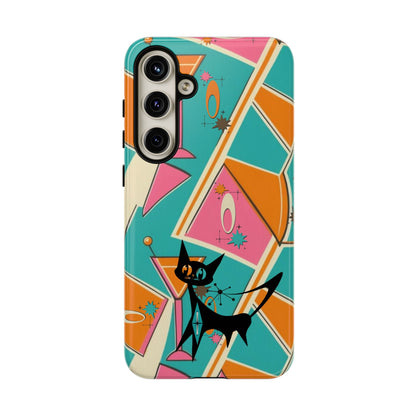 Atomic Cat Mid Mod Retro Cat Phone Case - Tough Cases for Stylish Cat Lovers - Mid Century Modern Gal