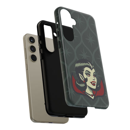 Vampire Dracula Girl Halloween Goth Horror Buff MCM Green Tough Phone Case