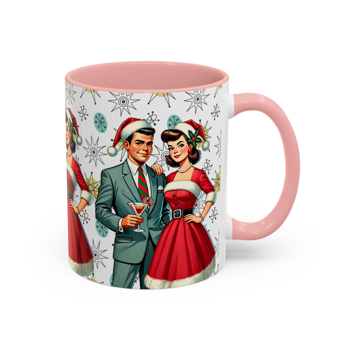 Mid Century Modern Atomic 50s Christmas Franciscan Starburst Pattern Mug - Mid Century Modern Gal