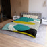 Mid Century Modern Retro MCM Design Abstract Turquoise, Green, Black, Light Blue Microfiber Duvet Cover - Mid Century Modern Gal