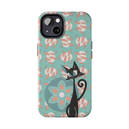 Atomic Cat, Mid Century Modern Funky Fun Smart Phone Tough Phone Cases