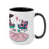 Atomic Reading Cats, Kitschy Mid Century Modern Large Colorful Mug (15oz) - Mid Century Modern Gal