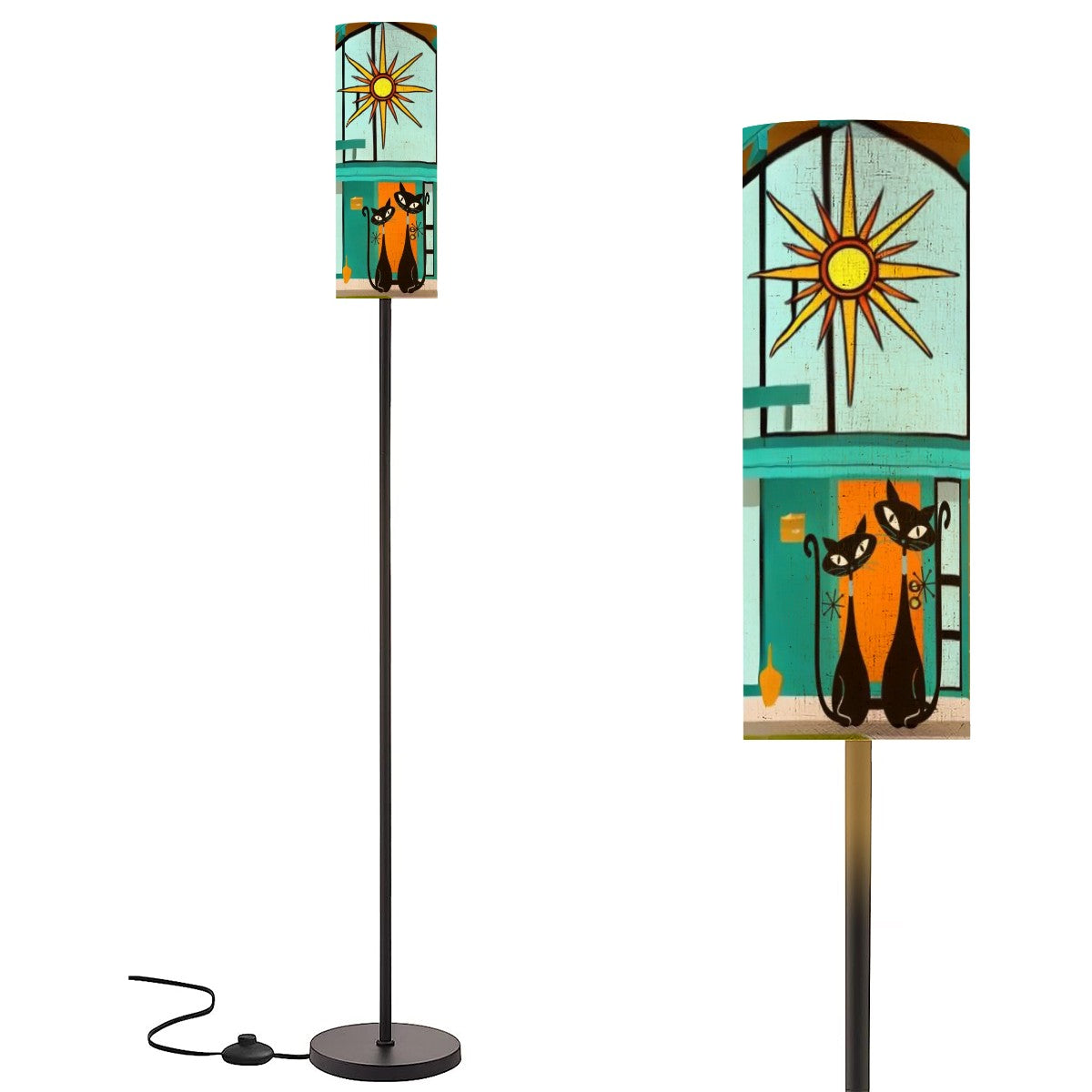 Atomic Cat Floor Lamp Modern Standing Lamp With Mid Century Modern Home Design