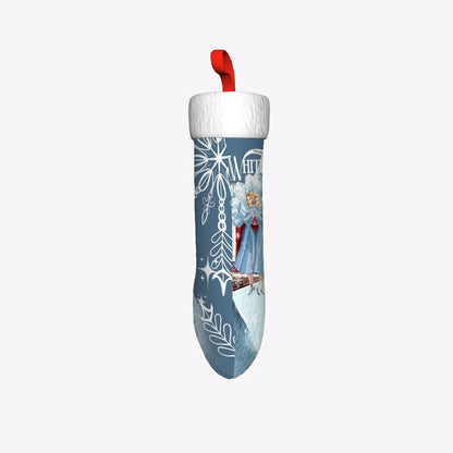 Wallace And Davis Sisters Sisters Blue Mid Mod Plush Christmas Stocking - Mid Century Modern Gal