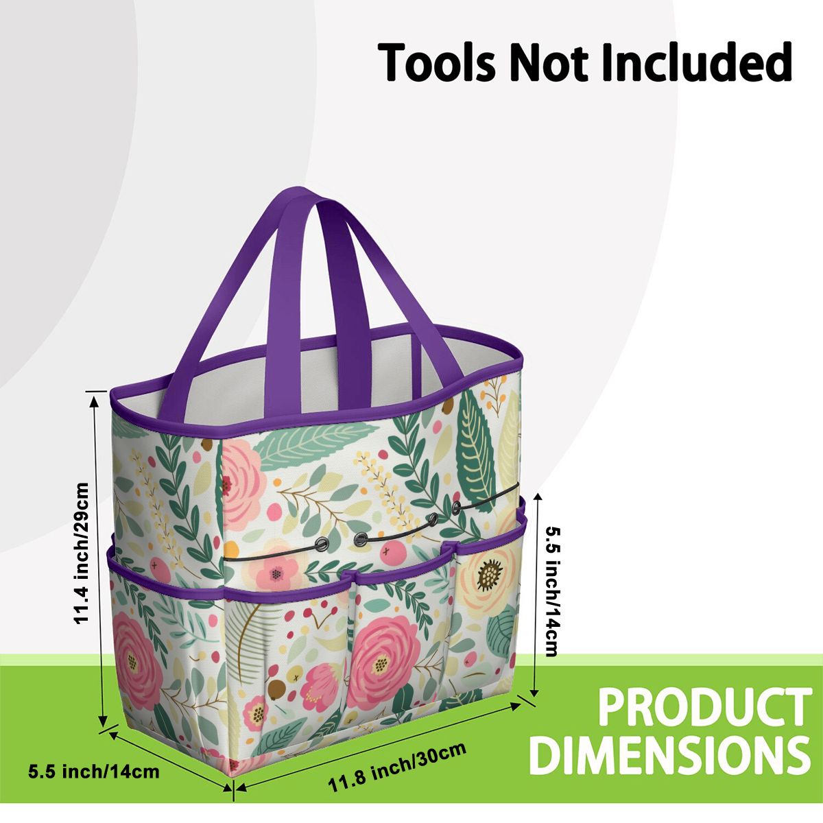 Floral Pink Mid Century Modern Garden Tool Bag