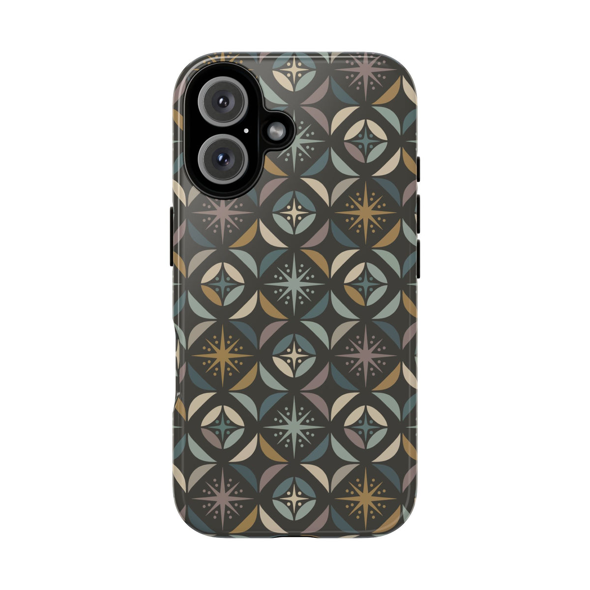 Mid Century Modern Elegant Gray Geometric Starburst Tough Phone Case