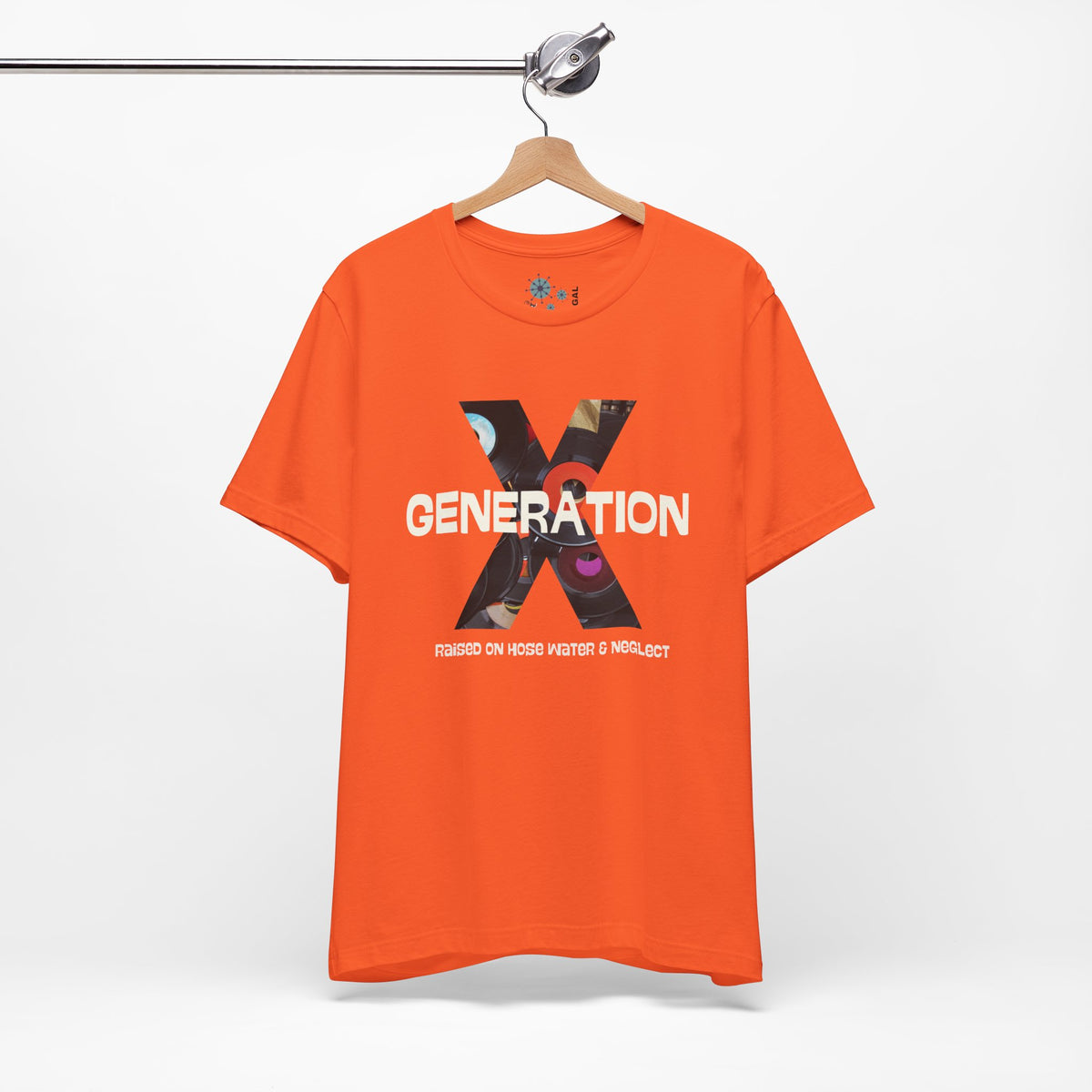 Generation X Retro Tee, Raised On Hose Water And Neglect Unisex Jersey Short Sleeve Tee - Mid Century Modern Gal