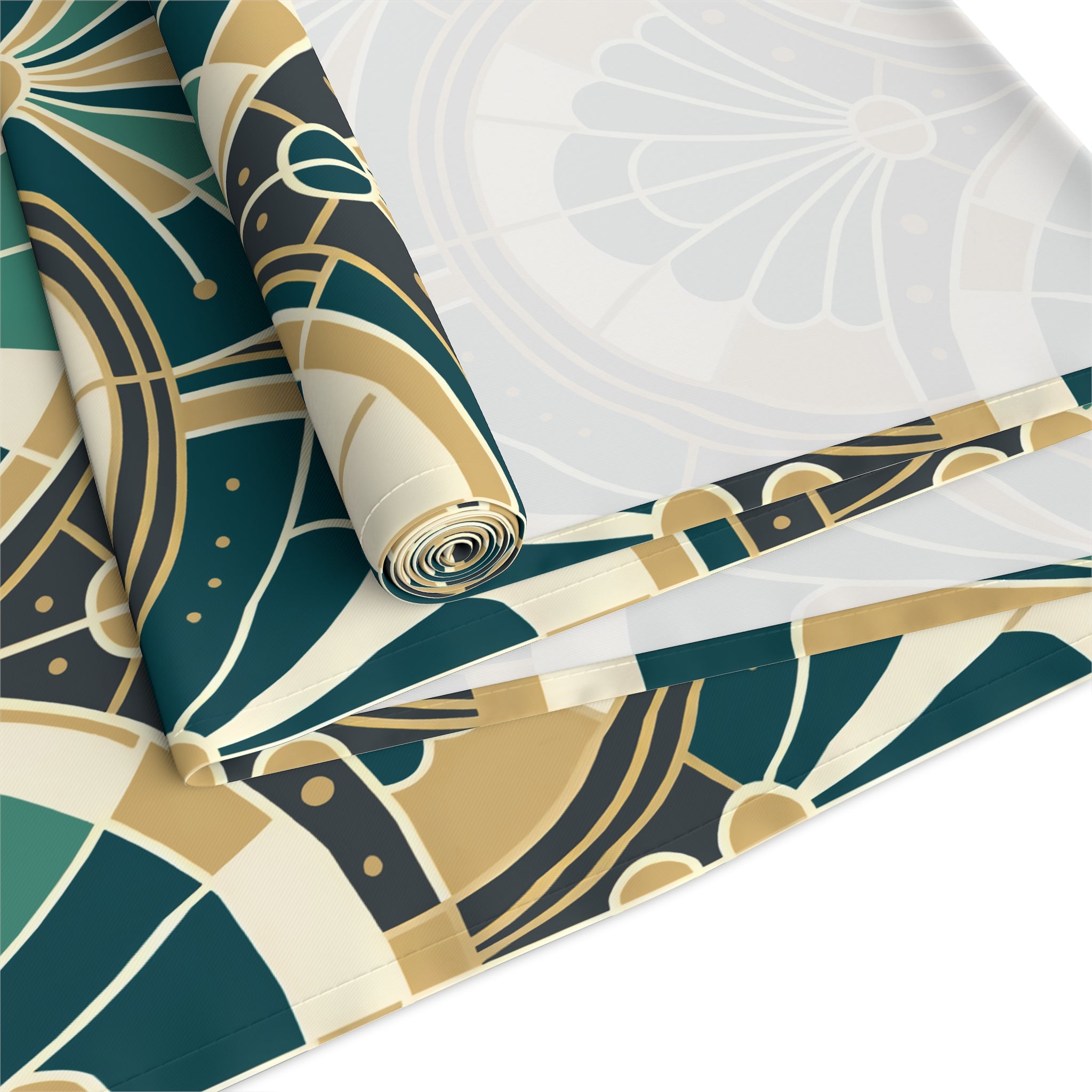 Art Deco Peacock Inspired Table Runner - Mid Century Modern Gal