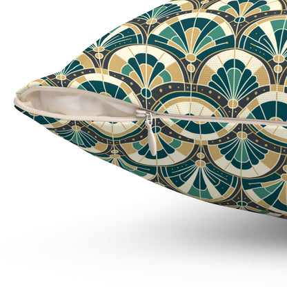 Art Deco Peacock Inspired Pillow Cover and Insert - Mid Century Modern Gal