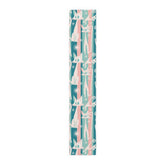 Kitschy Cat Cafe Aqua, Pink Bespoke Home Decor,  Mid Century Modern Table Runner - Mid Century Modern Gal