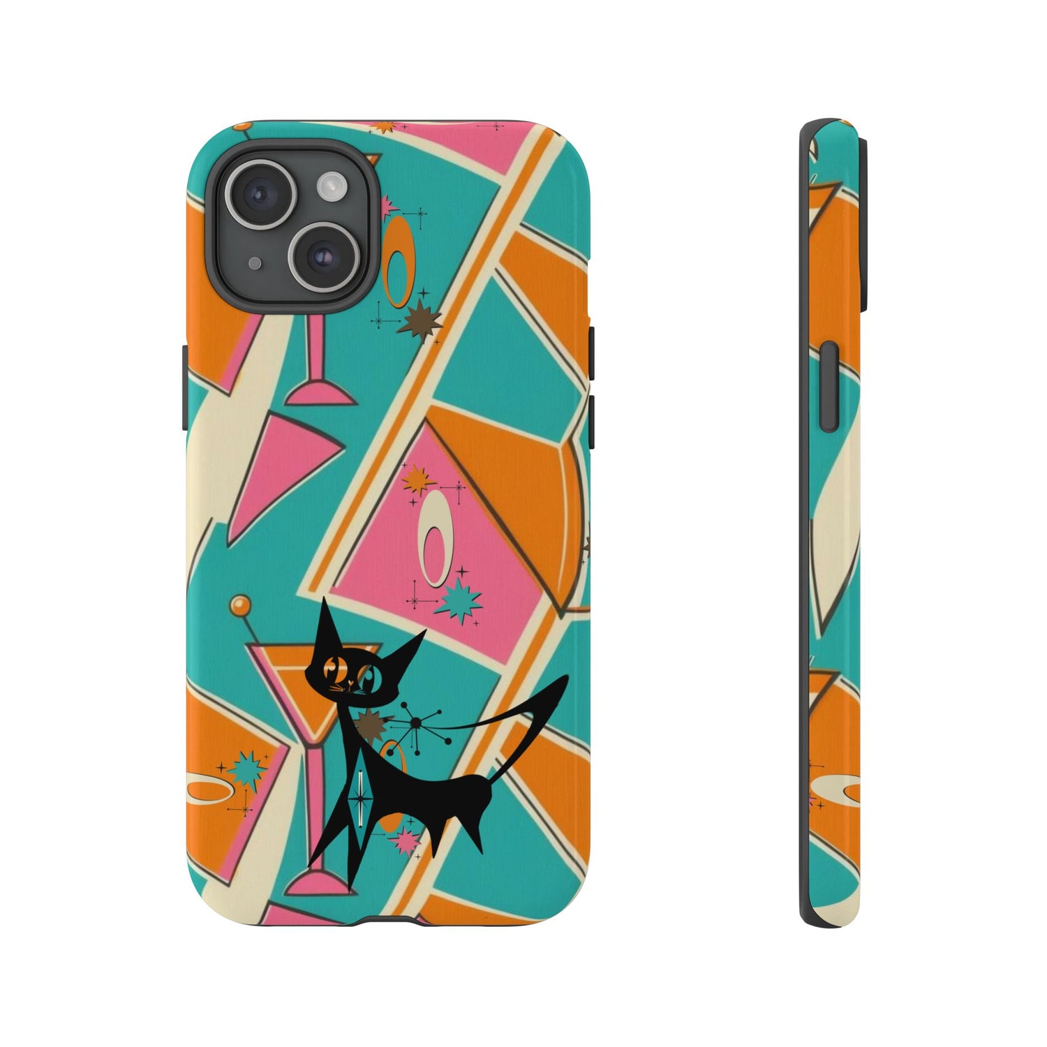 Atomic Cat Mid Mod Retro Cat Phone Case - Tough Cases for Stylish Cat Lovers - Mid Century Modern Gal