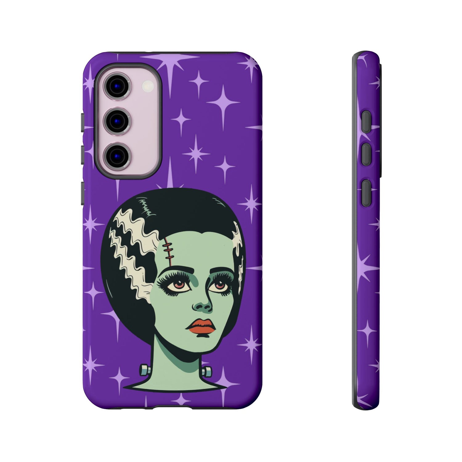 Bride of Frankenstein Retro Mid Mod Horror Buff Purple Halloween Tough Phone Case - Mid Century Modern Gal