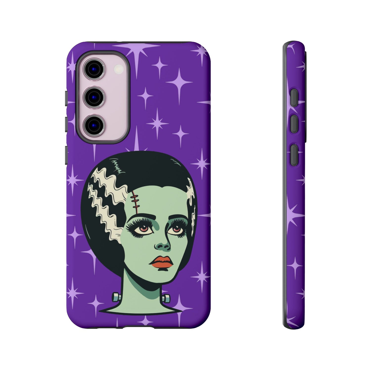 Bride of Frankenstein Retro Mid Mod Horror Buff Purple Halloween Tough Phone Case - Mid Century Modern Gal