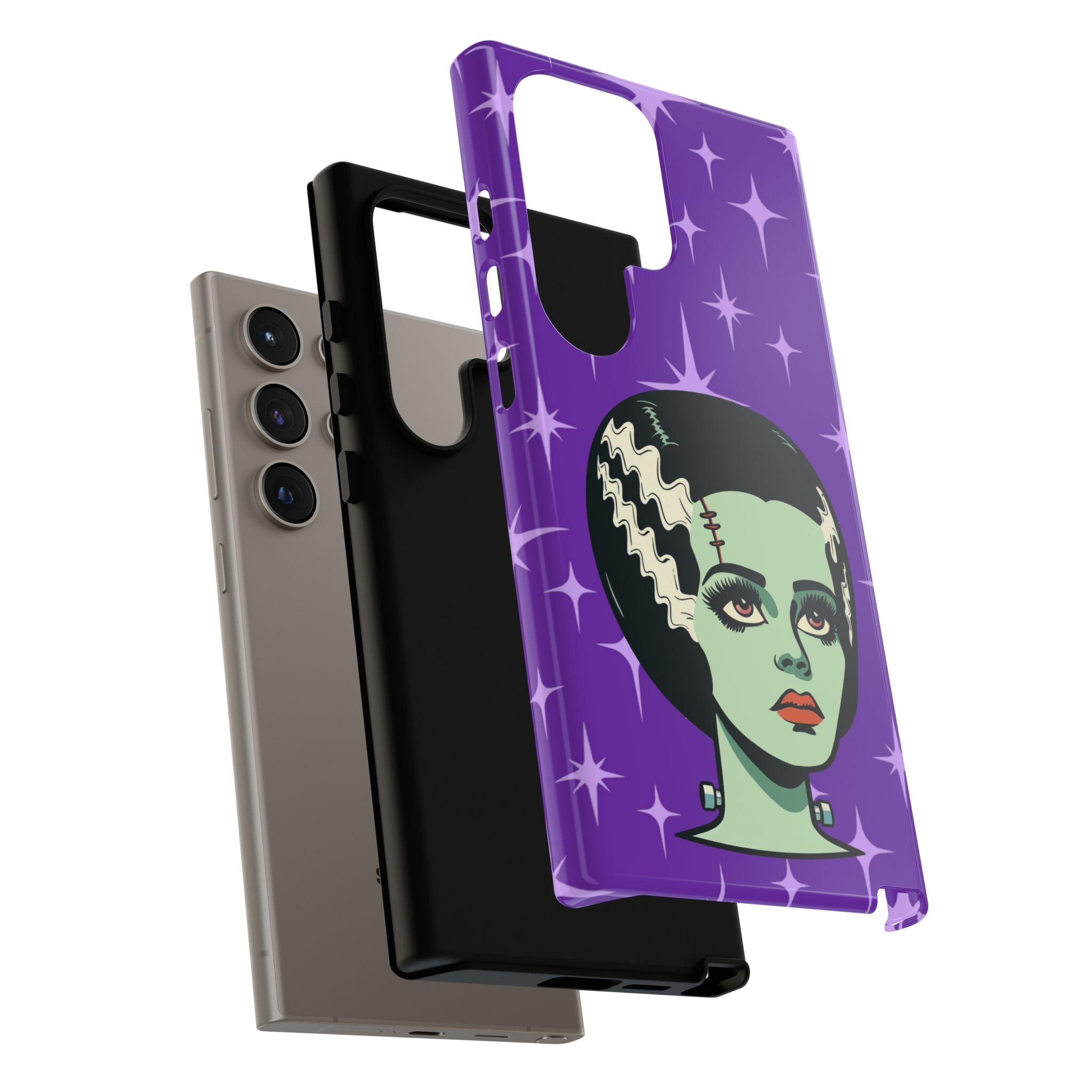 Bride of Frankenstein Retro Mid Mod Horror Buff Purple Halloween Tough Phone Case