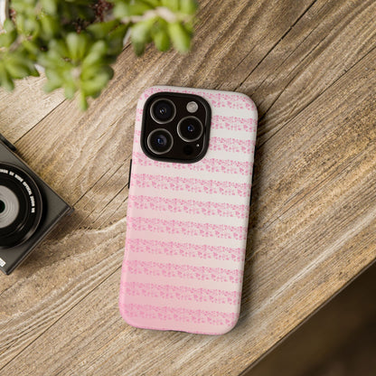 Pink Pyrex Gooseberry Striped Phone Case, Stylish Phone Cover, Tough Protective Case, Cute Cell Phone Case, Trending Gift for Her