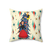 Mid Century Modern Franciscan Diamond Pattern, Kitschy 50s Christmas Couple Pillow And Insert - Mid Century Modern Gal