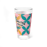 Atomic Cocktail Hour, Mid Mod Pink Poodle Retro Cocktail Mixing Glass - 16oz with Poodle Design - Mid Century Modern Gal
