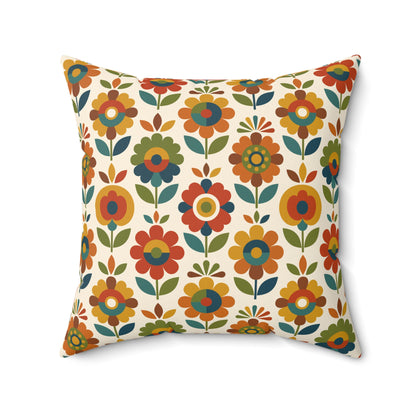 Mid Century Modern Scandinavian Floral Earth Tones Pillow Cover and Insert - Mid Century Modern Gal