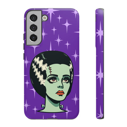 Bride of Frankenstein Retro Mid Mod Horror Buff Purple Halloween Tough Phone Case - Mid Century Modern Gal