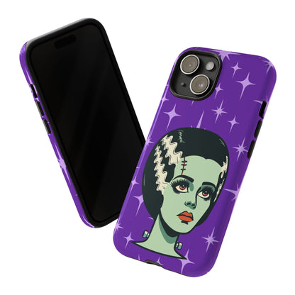 Bride of Frankenstein Retro Mid Mod Horror Buff Purple Halloween Tough Phone Case
