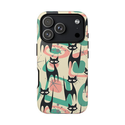 Atomic Cat Mid Century Modern Starburst Retro Kitsch Tough Phone Case