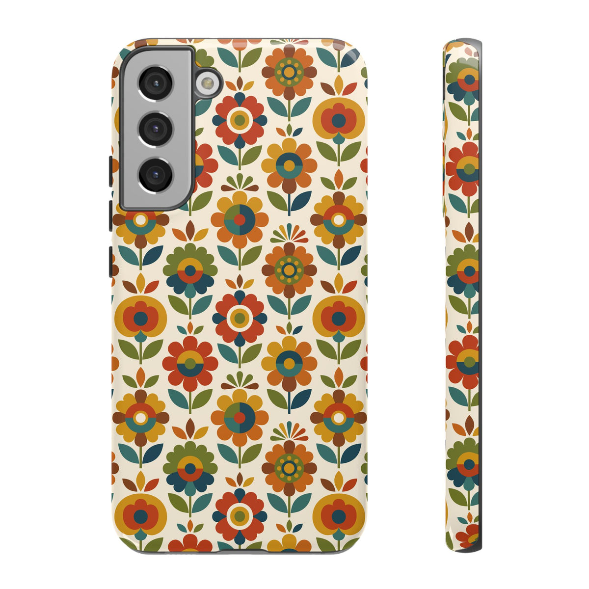 Mid Century Modern Scandinavian Floral Earth Tones Tough Phone Case