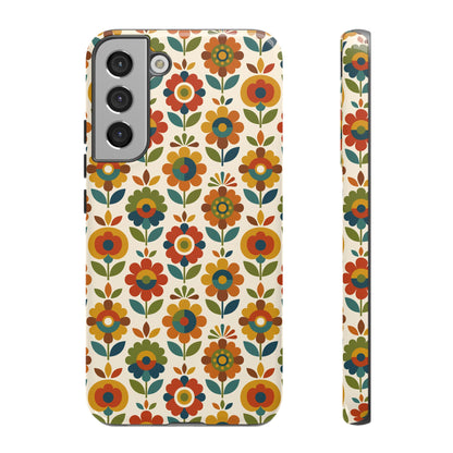 Mid Century Modern Scandinavian Floral Earth Tones Tough Phone Case