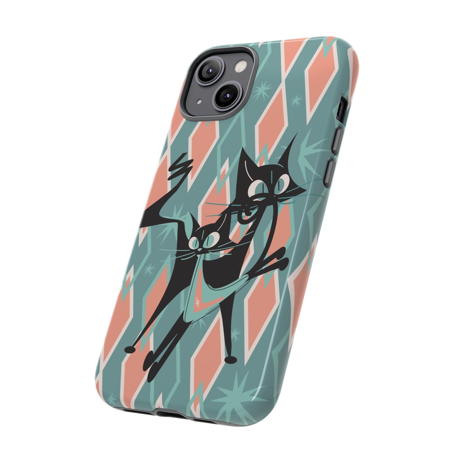 Mid Mod Atomic Cat Kitschy Retro Chic Samsung, Smart Phone Tough Cases