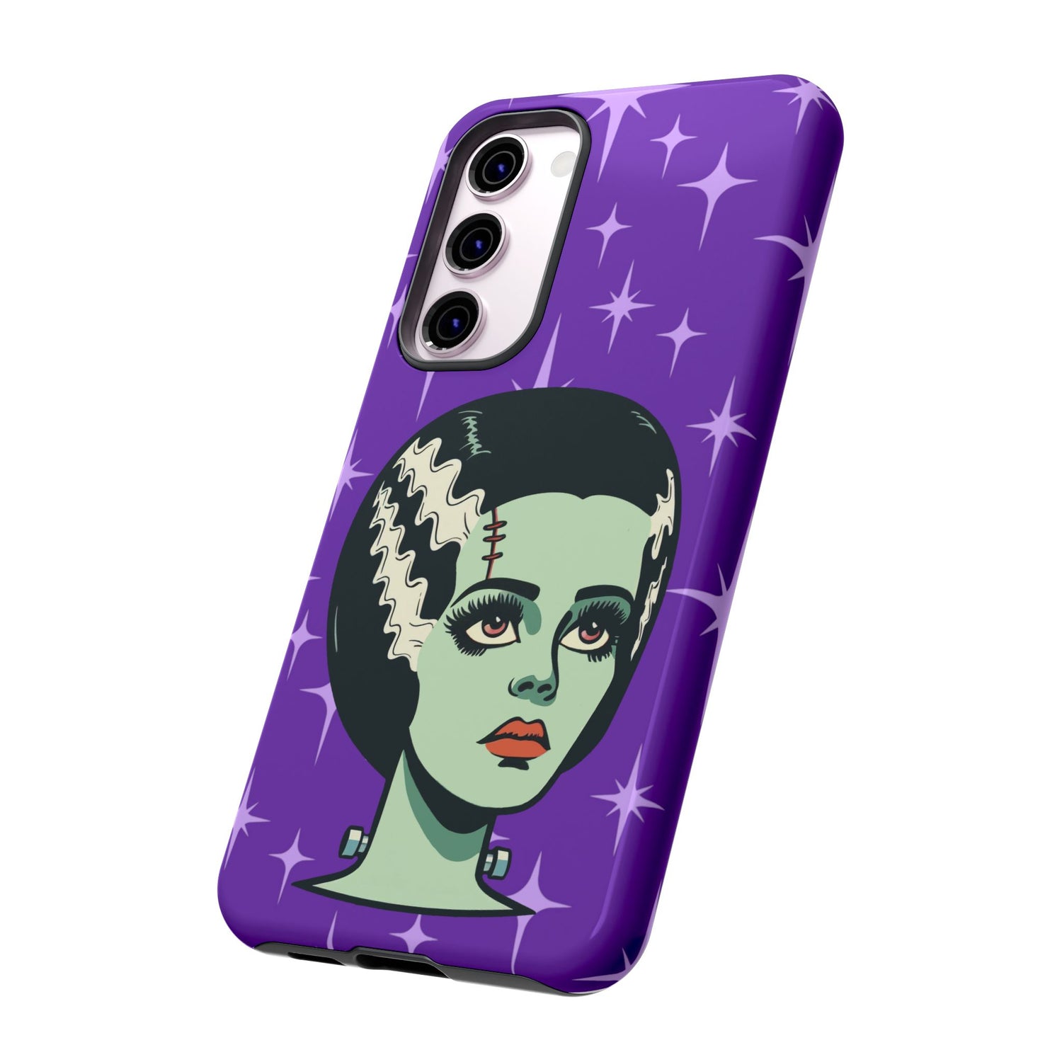 Bride of Frankenstein Retro Mid Mod Horror Buff Purple Halloween Tough Phone Case