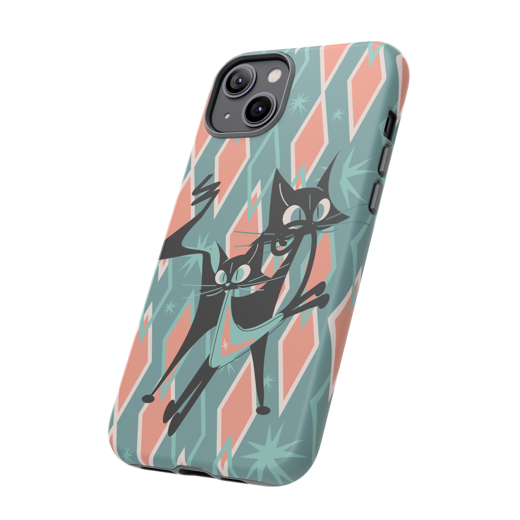 Mid Mod Atomic Cat Kitschy Retro Chic Samsung, Smart Phone Tough Cases