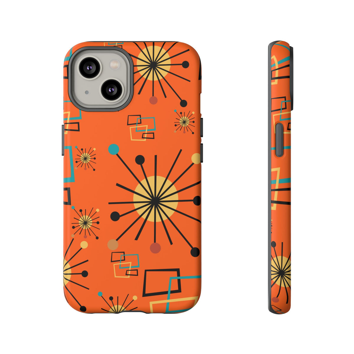 Mid Century Modern Sinatra Orange, Starburst, Geometric Funky Fun Tough Phone Case - Mid Century Modern Gal
