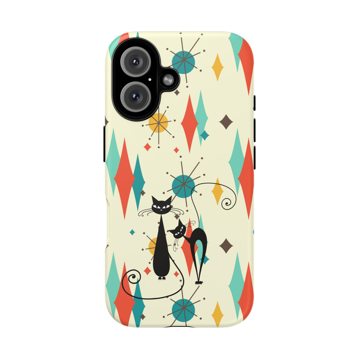 Atomic Kitty Cat, Mid Mod Franciscan Pattern, Kitsch Tough Phone Cases