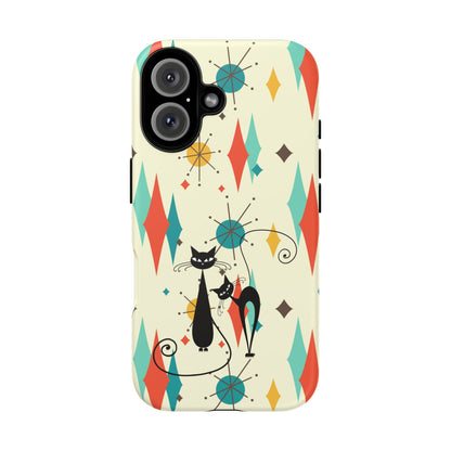 Atomic Kitty Cat, Mid Mod Franciscan Pattern, Kitsch Tough Phone Cases
