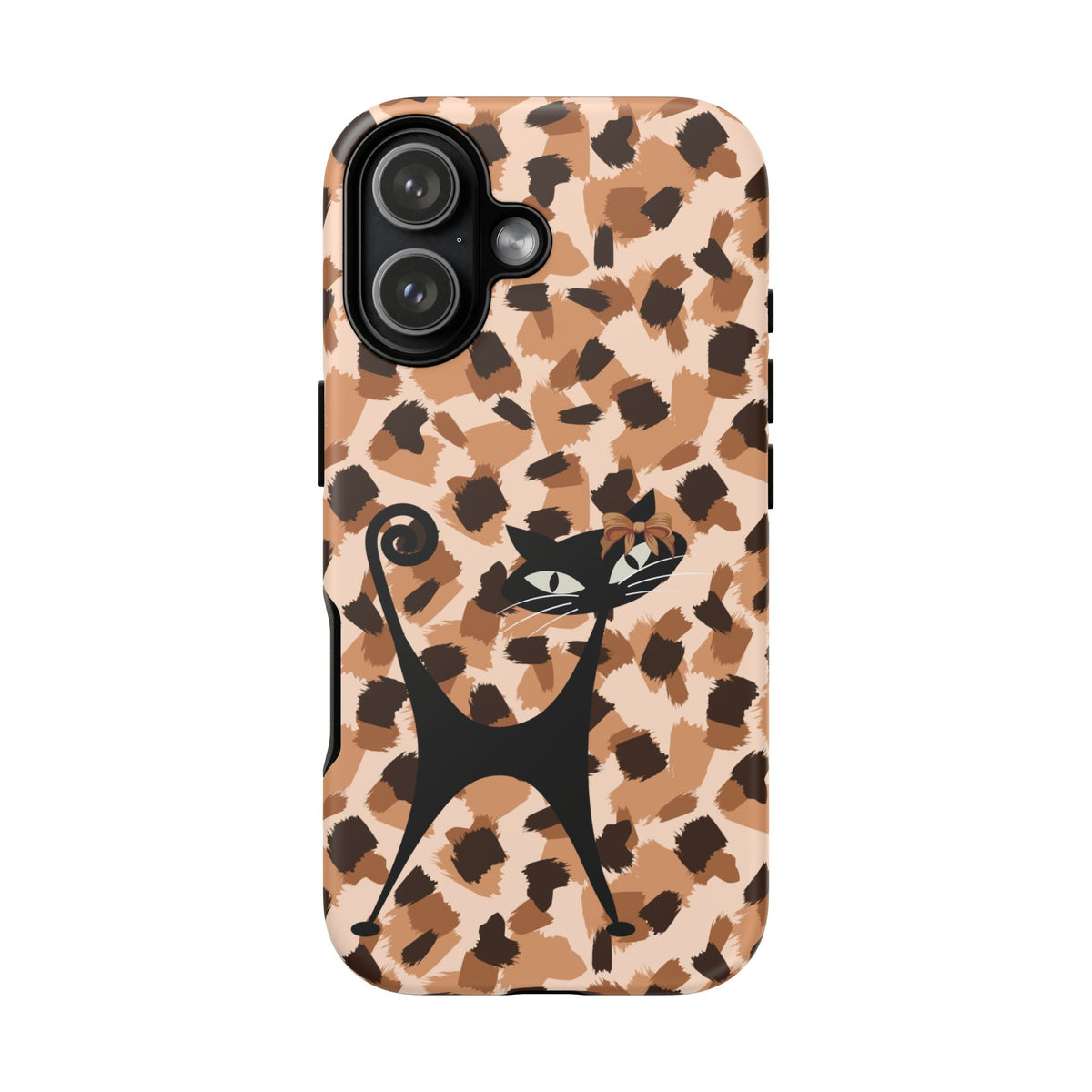 Mid Century Modern Atomic Cat, Animal Print Kitschy Trendy Smart Phone Tough Cases