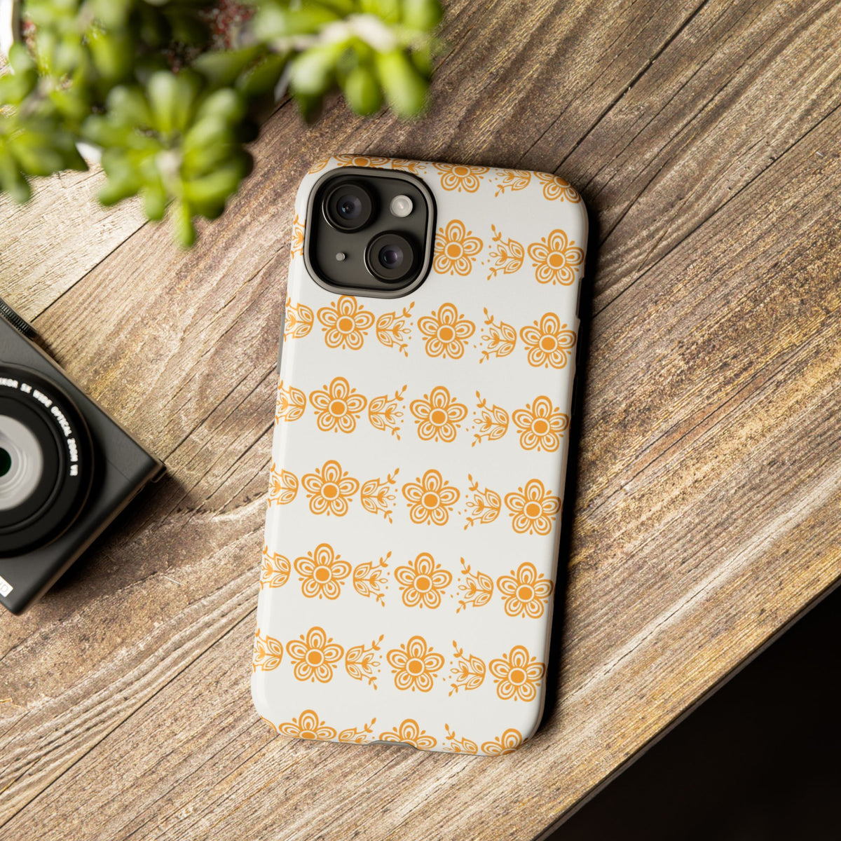 Pyrex Golden Butterfly Floral Phone Case, Tough Cases for Stylish Protection, Gift for Her, Durable, Trendy Floral Design, Cell Phone Cover