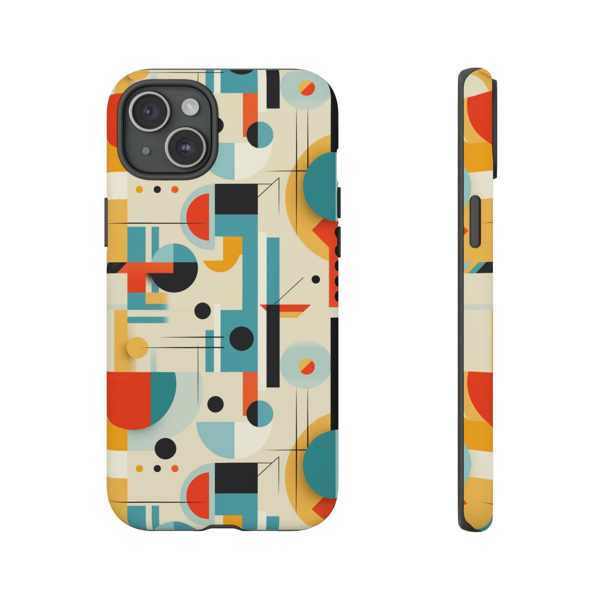 Bauhaus Designed Mid Mod Geometric Groovy Smart Phone, iPhone, Samsung, Pixel Compatible Tough Cases