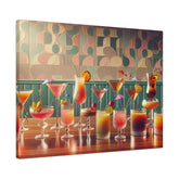 Mid Century Modern Cocktail Bar, Kitschy MCM Home Bar, Canvas Art - Mid Century Modern Gal