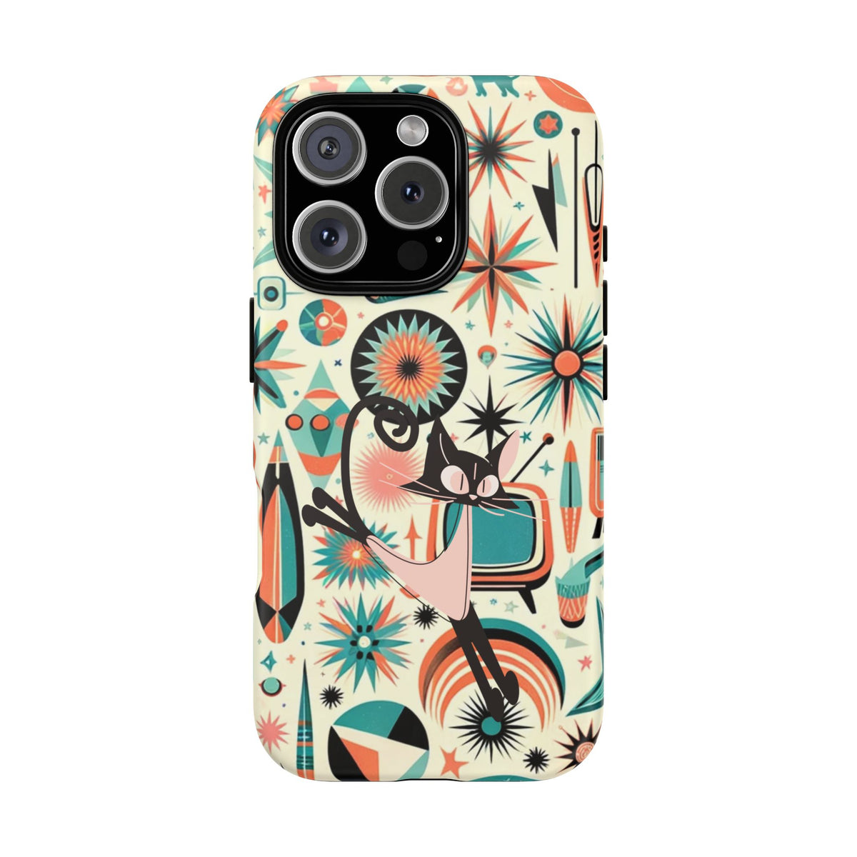 Atomic Kitty Boomerang Space Kitty Mid Century Modern Samsung, Smart Phone, Tough Cases