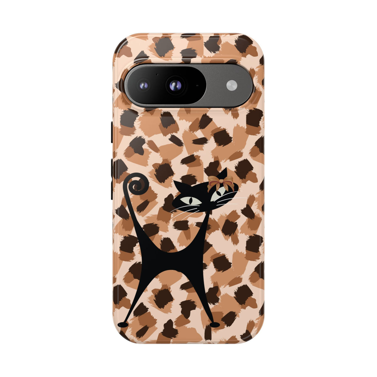 Mid Century Modern Atomic Cat, Animal Print Kitschy Trendy Smart Phone Tough Cases