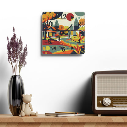 Mid Century Modern Scandinavian Wall Clock, Harvest Mod Home Colors And Kitschy Atomic Cats - Mid Century Modern Gal