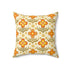 70s Retro Groovy Flower Power Floral Orange, Yellow Green Pillow And Cover - Mid Century Modern Gal