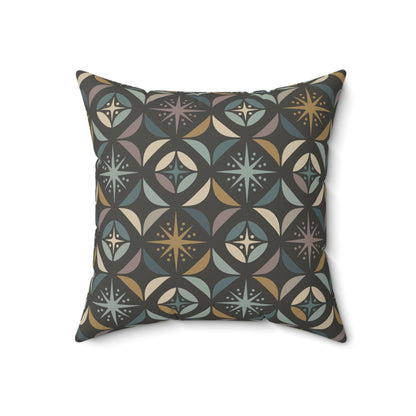 Mid Century Modern Elegant Gray Geometric Starburst Pillow Cover and Insert - Mid Century Modern Gal