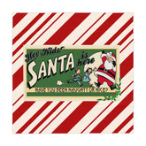 Retro Vintage Fun Red And White Candy Cane Striped Kitschy Santa 50s Christmas Ad Tablecloth - Mid Century Modern Gal