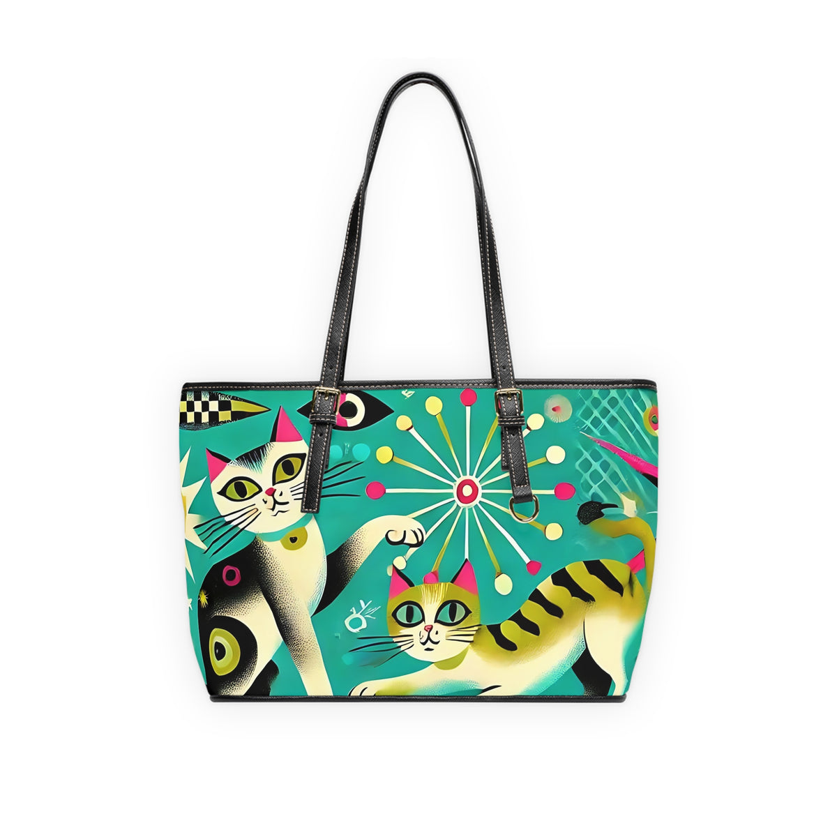 Atomic Cat Kitschy Trendy Modern Mid Century Shoulder Bags - Mid Century Modern Gal
