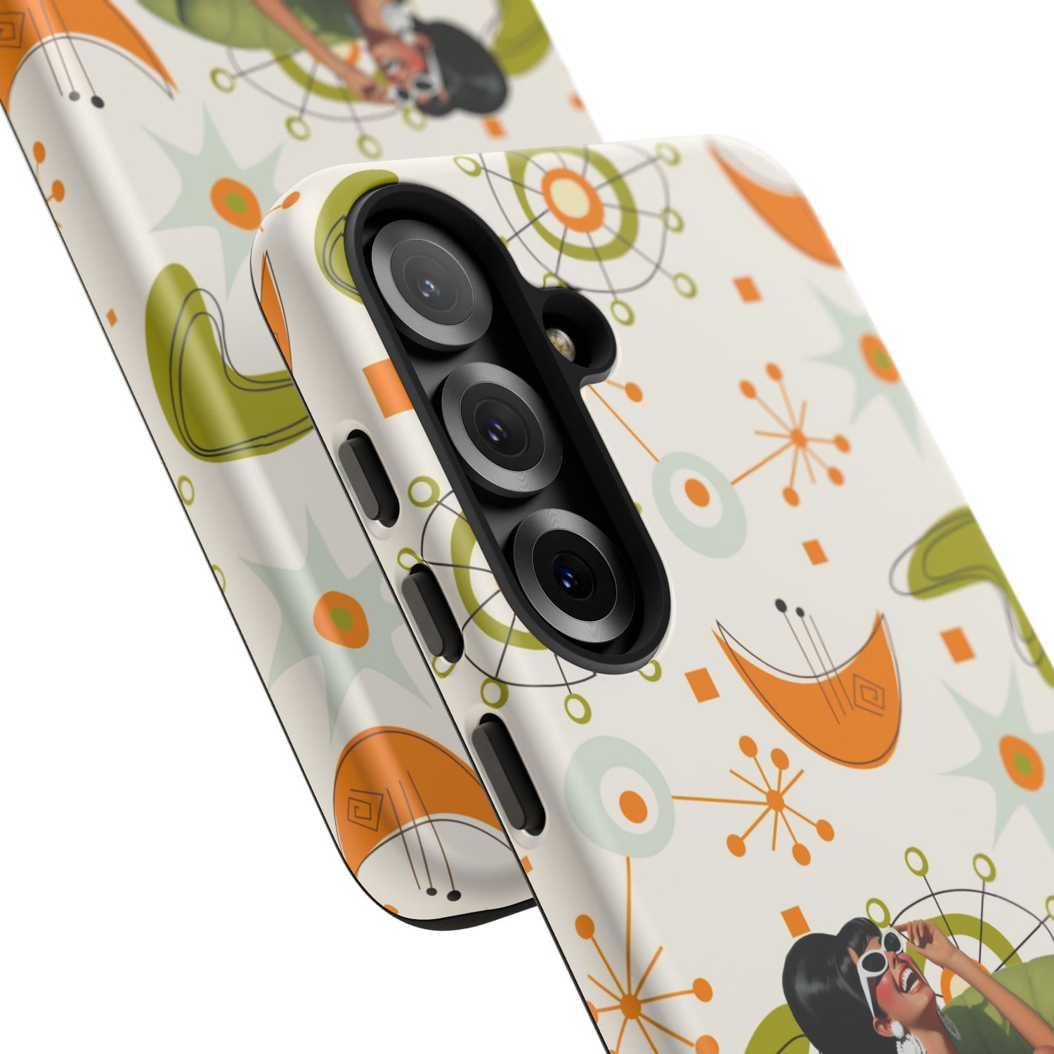 Mid Century Modern Atomic Starburst Mid Mod 60s Gal Retro Chic Tough Phone Case with Vintage Glamour Design