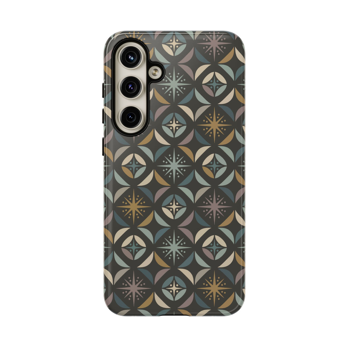 Mid Century Modern Elegant Gray Geometric Starburst Tough Phone Case